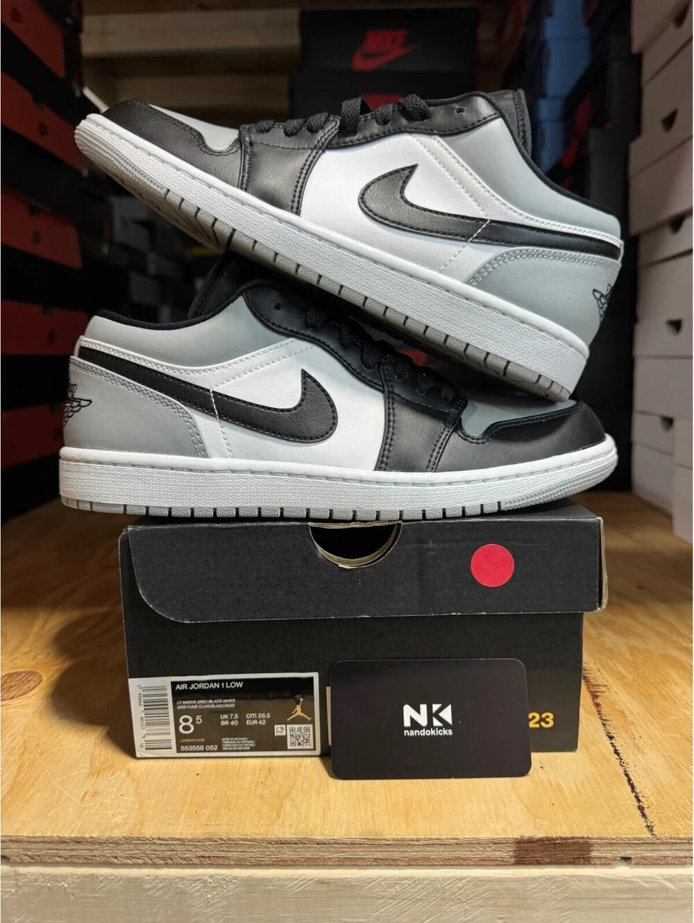 Air Jordan 1 Retro Low 'Shadow Toe' 553558-052 Size 8.5M